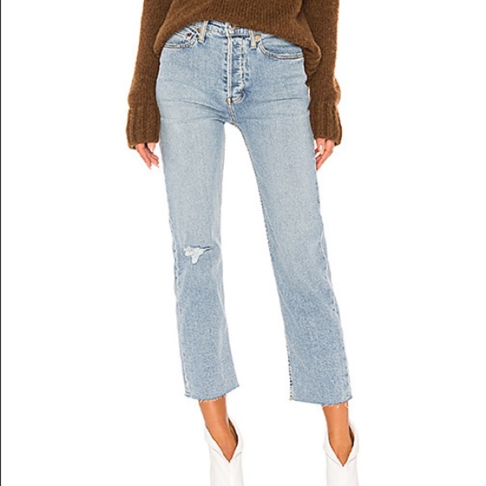 NWT Re/Done high rise stove pipe jeans size 26